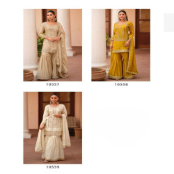 Mor-Bagh Mohini Silk Satin Embroidered Sharara Suit